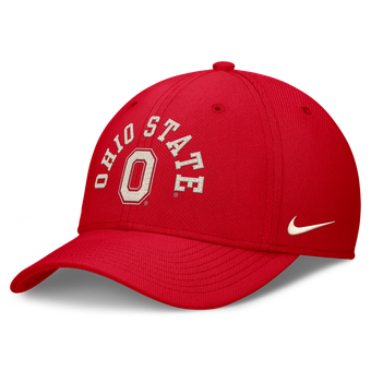 Men's Nike  Scarlet Ohio State Buckeyes Campus Prep Chained & Arched Swooshflex Flex Hat
