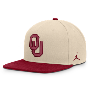 Unisex Jordan Brand  Natural/Crimson Oklahoma Sooners Campus Prep Snapback Hat