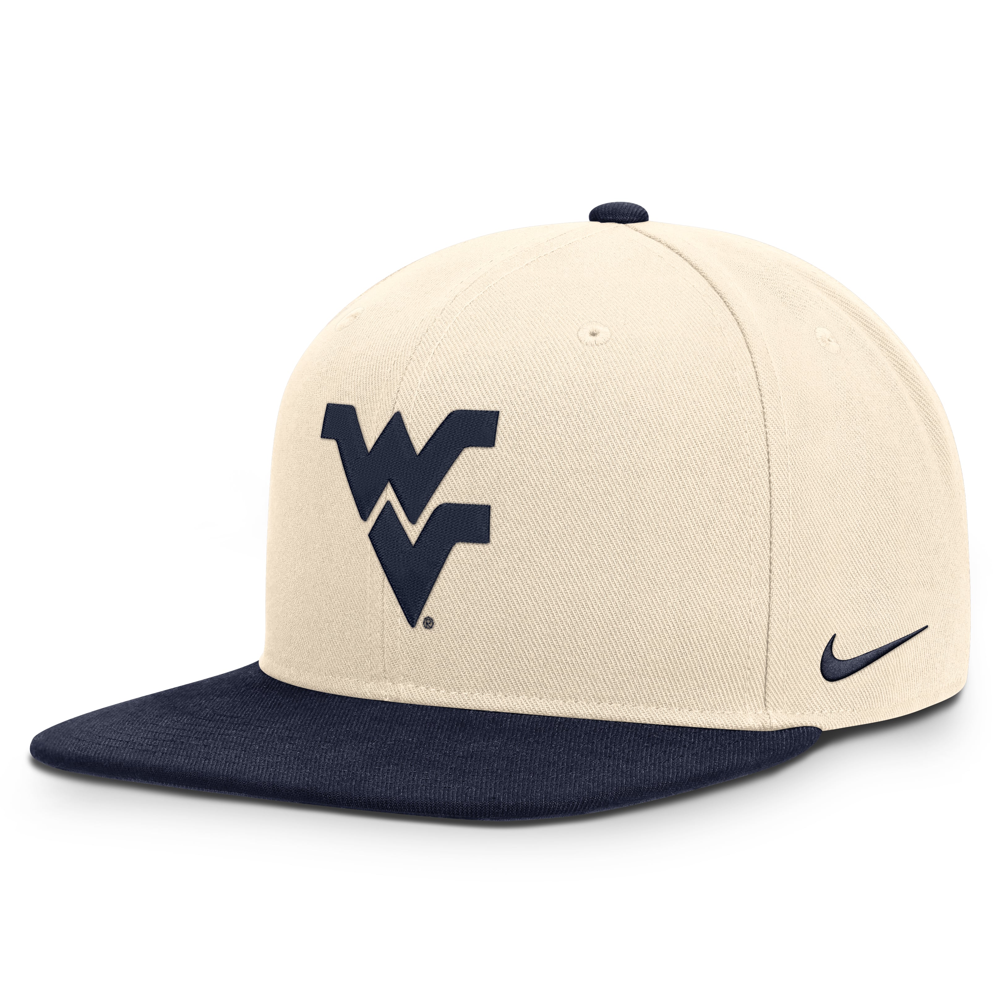 Unisex Nike  Natural/Navy West Virginia Mountaineers Campus Prep Snapback Hat