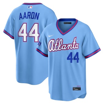 Men's Nike Hank Aaron Powder Blue Atlanta Braves 2026 City Connect Stadium Jersey