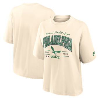 Women's Nike Cream Philadelphia Eagles Vintage Mod Boxy T-Shirt
