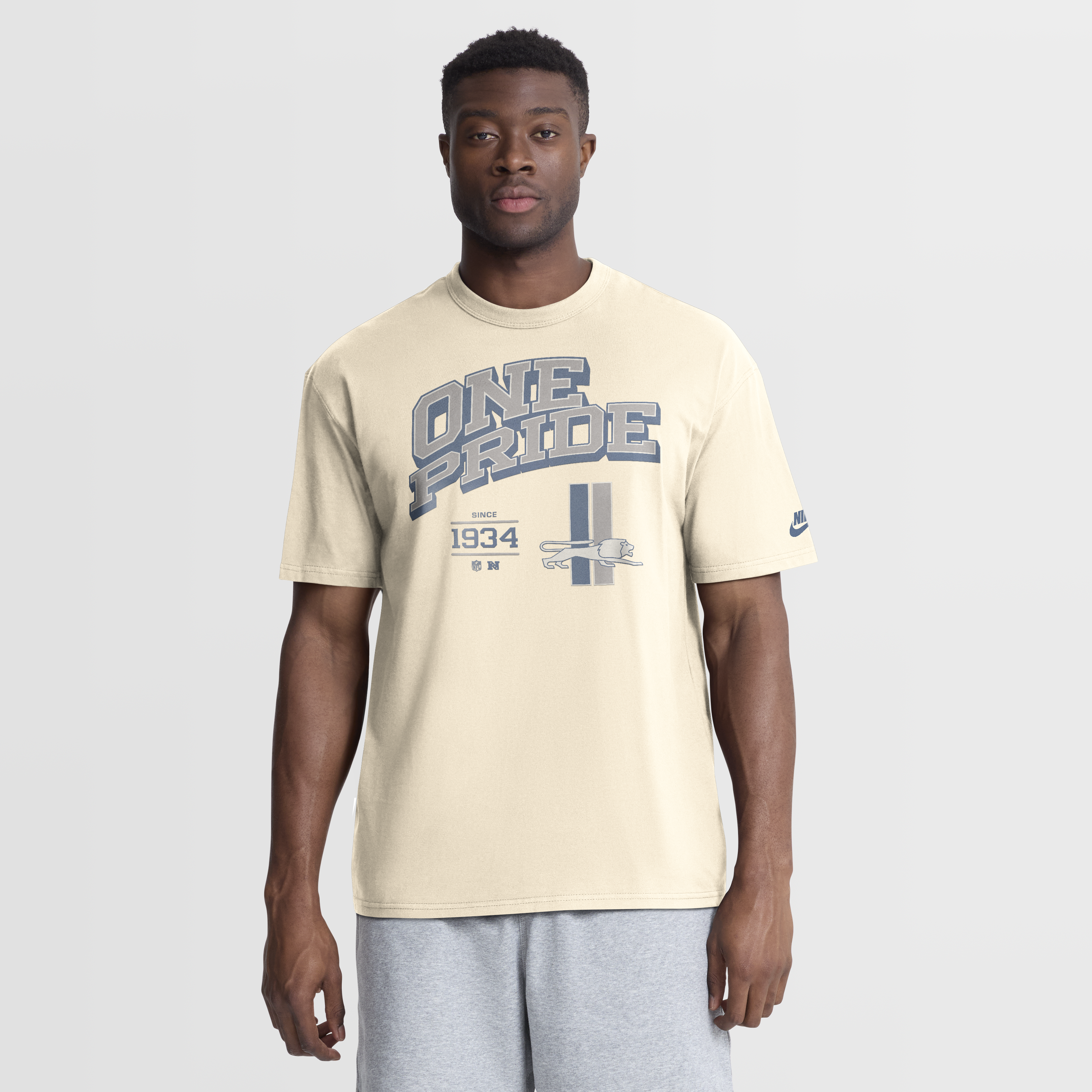 Men's Nike Natural Detroit Lions Vintage Mod Blown Away Max90 T-Shirt