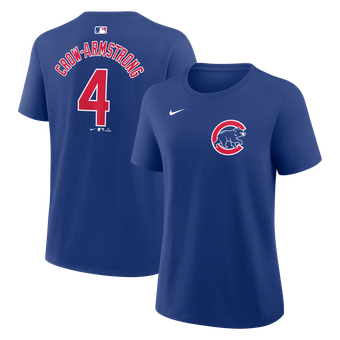 Women's Nike Pete Crow-Armstrong Royal Chicago Cubs Name & Number T-Shirt