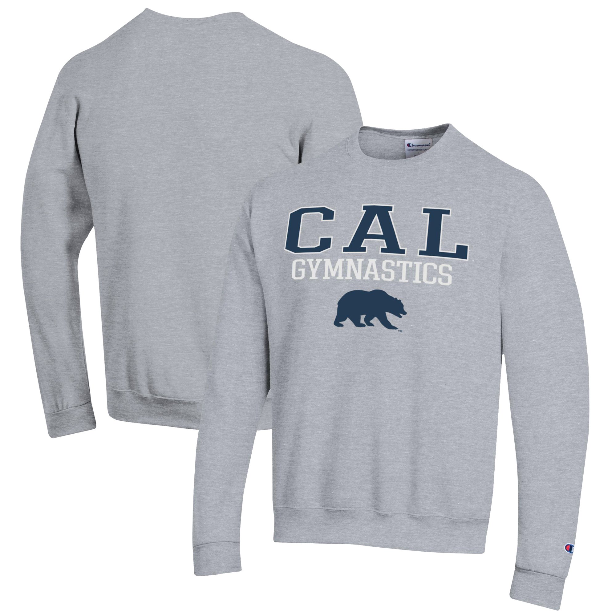 Men's Champion  Gray Cal Bears Gymnastics Stack Powerblend Pullover Sweatshirt