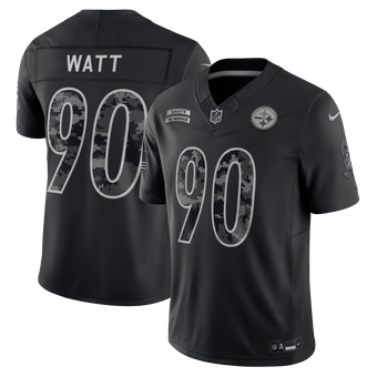 Men's Nike T.J. Watt Black Pittsburgh Steelers 2026 Salute to Service Stitched Limited Jersey