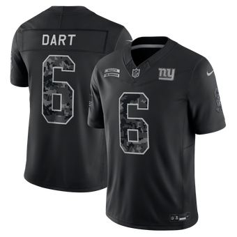 Men's Nike Jaxson Dart Black New York Giants 2026 Salute to Service Stitched Limited Jersey