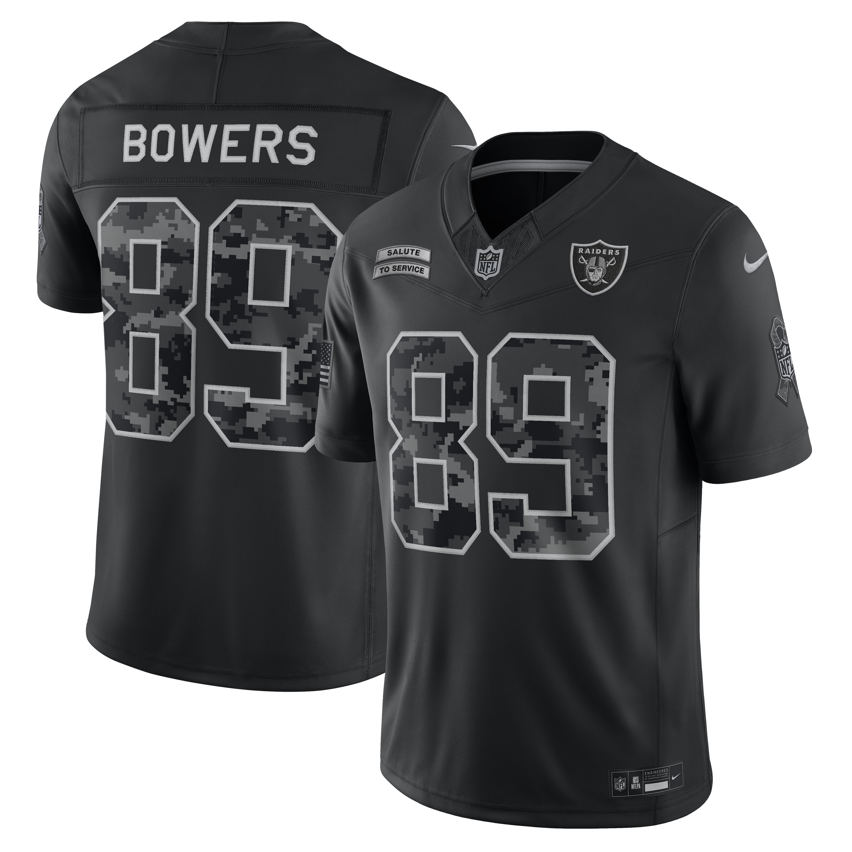 Men's Nike Brock Bowers Black Las Vegas Raiders 2026 Salute to Service Stitched Limited Jersey