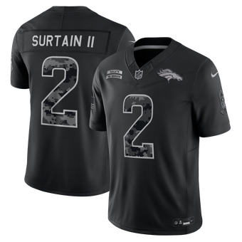 Men's Nike Patrick Surtain II Black Denver Broncos 2026 Salute to Service Stitched Limited Jersey