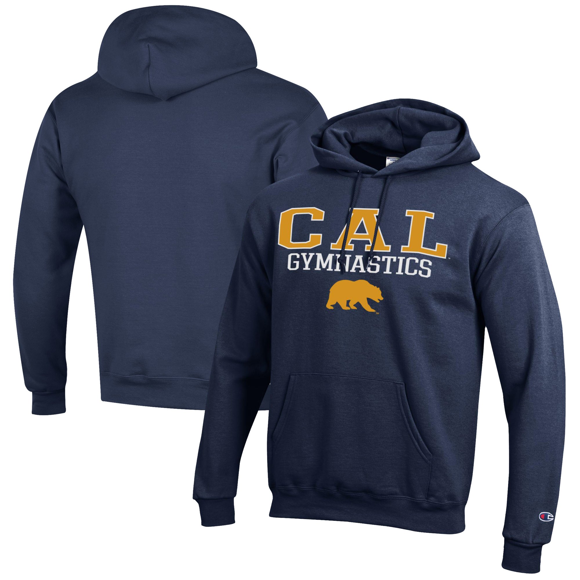 Men's Champion  Navy Cal Bears Gymnastics Stack Powerblend Pullover Hoodie