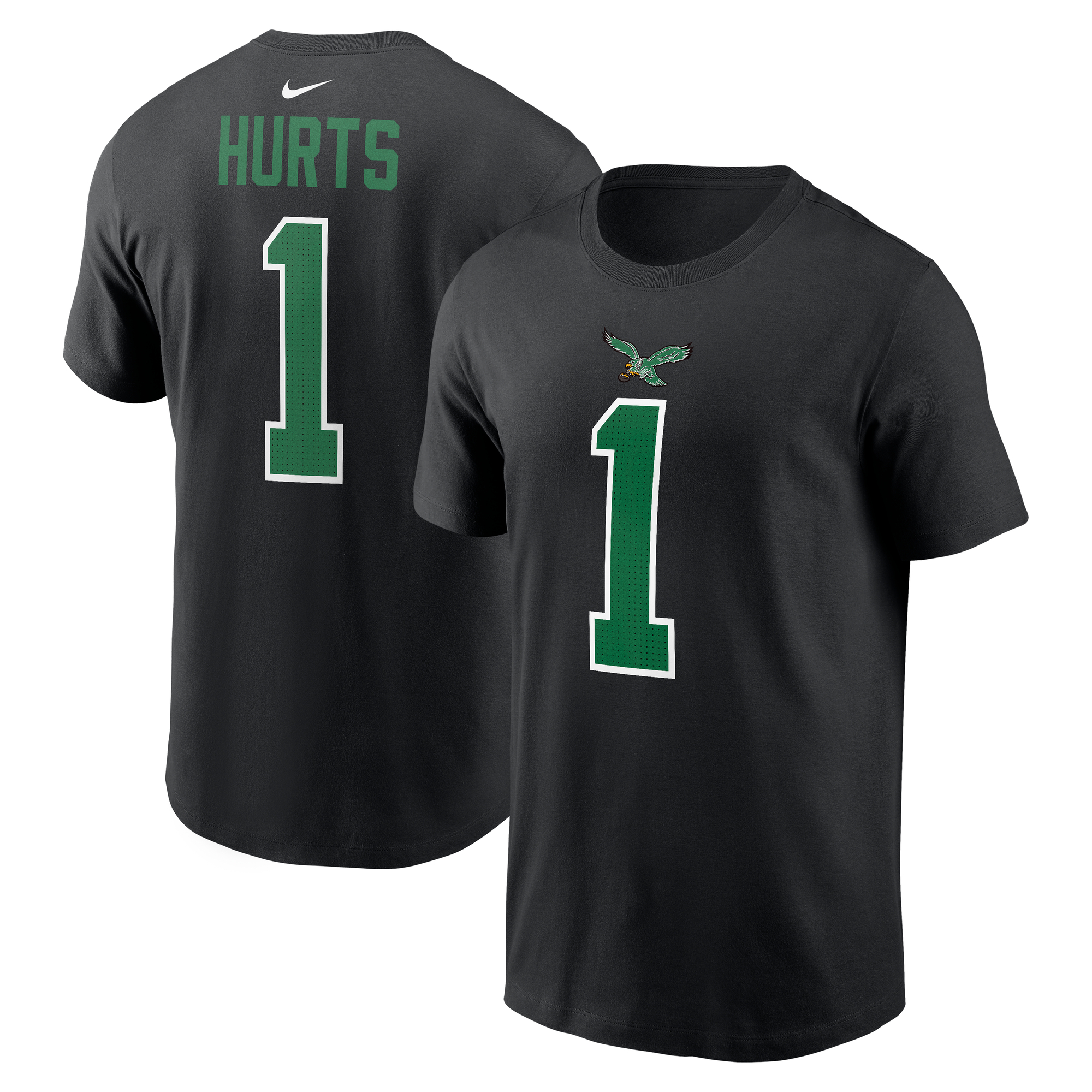 Men's Nike Jalen Hurts Black Philadelphia Eagles Carbon Name & Number T-Shirt