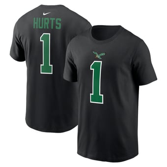 Men's Nike Jalen Hurts Black Philadelphia Eagles Carbon Name & Number T-Shirt