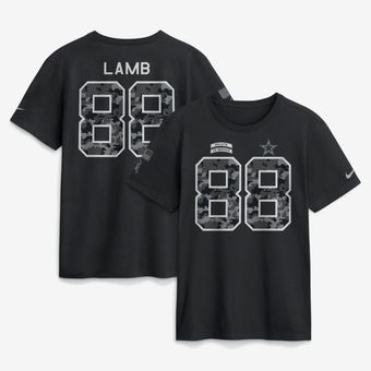 Men's Nike CeeDee Lamb Black Dallas Cowboys 2026 Salute to Service Name & Number T-Shirt