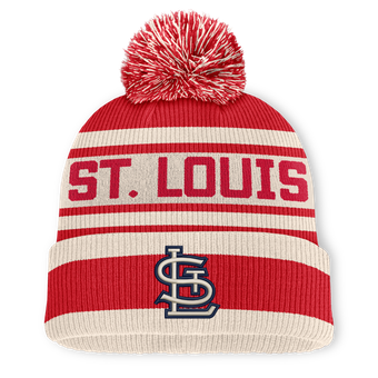 Men's Fanatics Red St. Louis Cardinals Tape Measure Cuffed Knit Hat with Pom