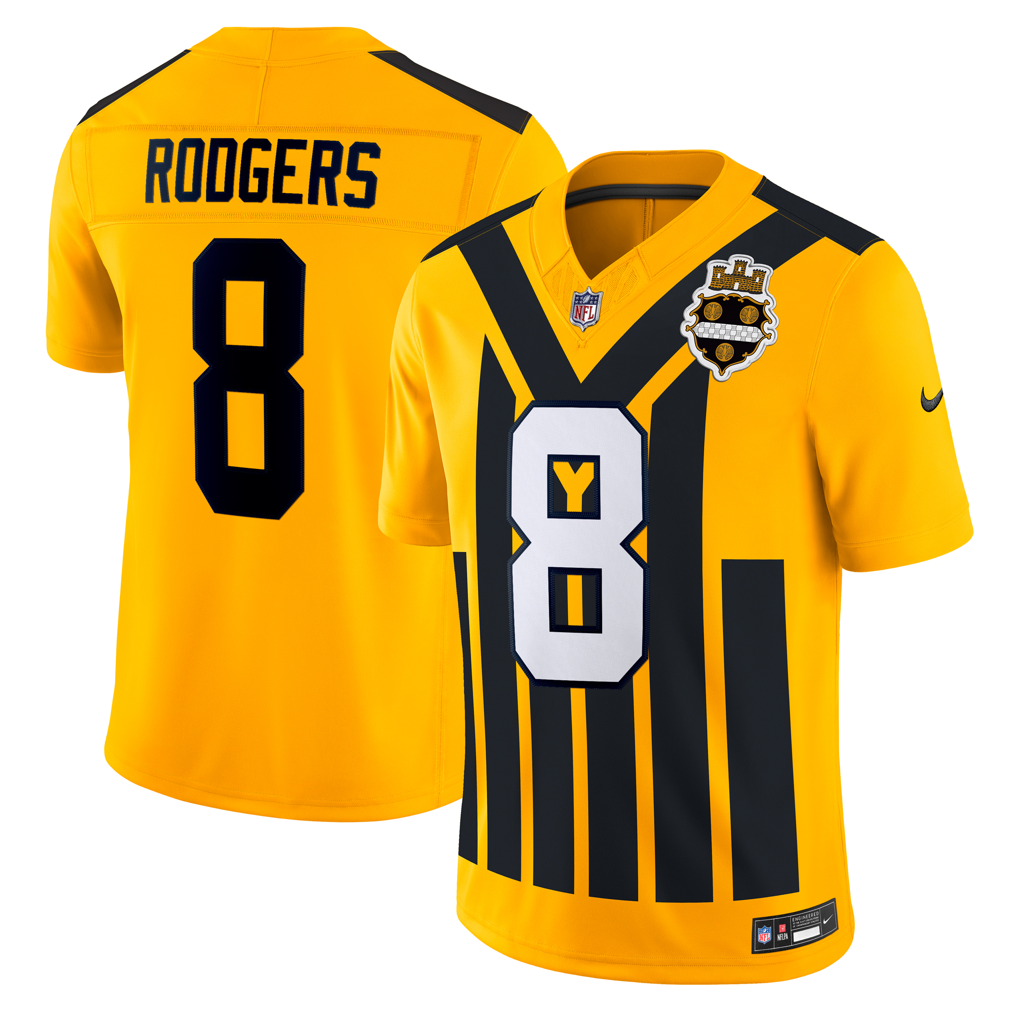 Men's Nike Aaron Rodgers Gold Pittsburgh Steelers Alternate Vapor F.U.S.E. Limited Jersey