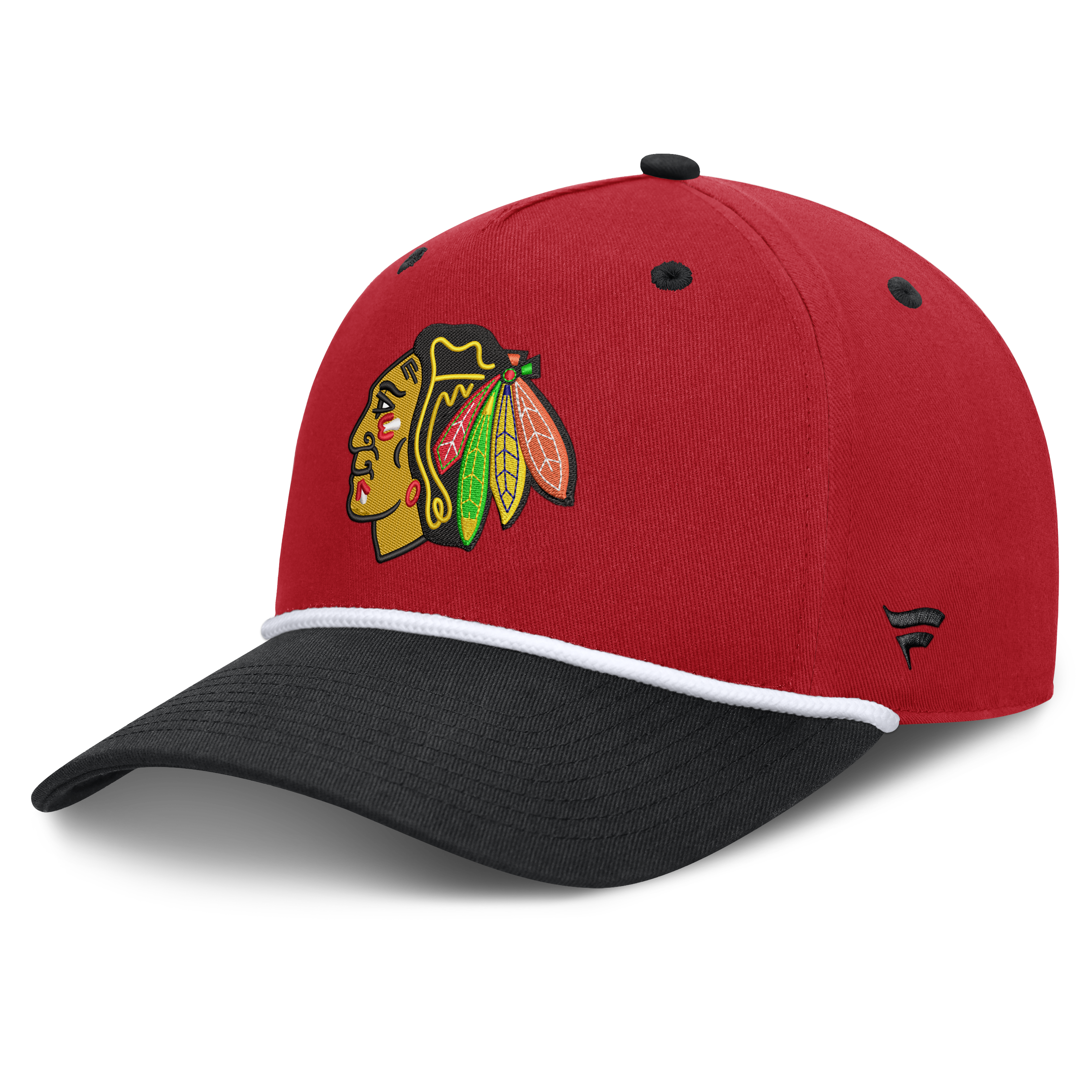 Men's Fanatics Red/Black Chicago Blackhawks Fundamental Power Play A-Frame Adjustable Hat