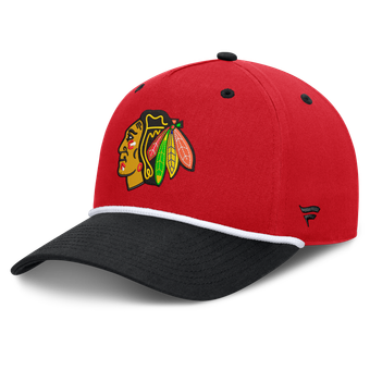 Men's Fanatics Red/Black Chicago Blackhawks Fundamental Power Play A-Frame Adjustable Hat