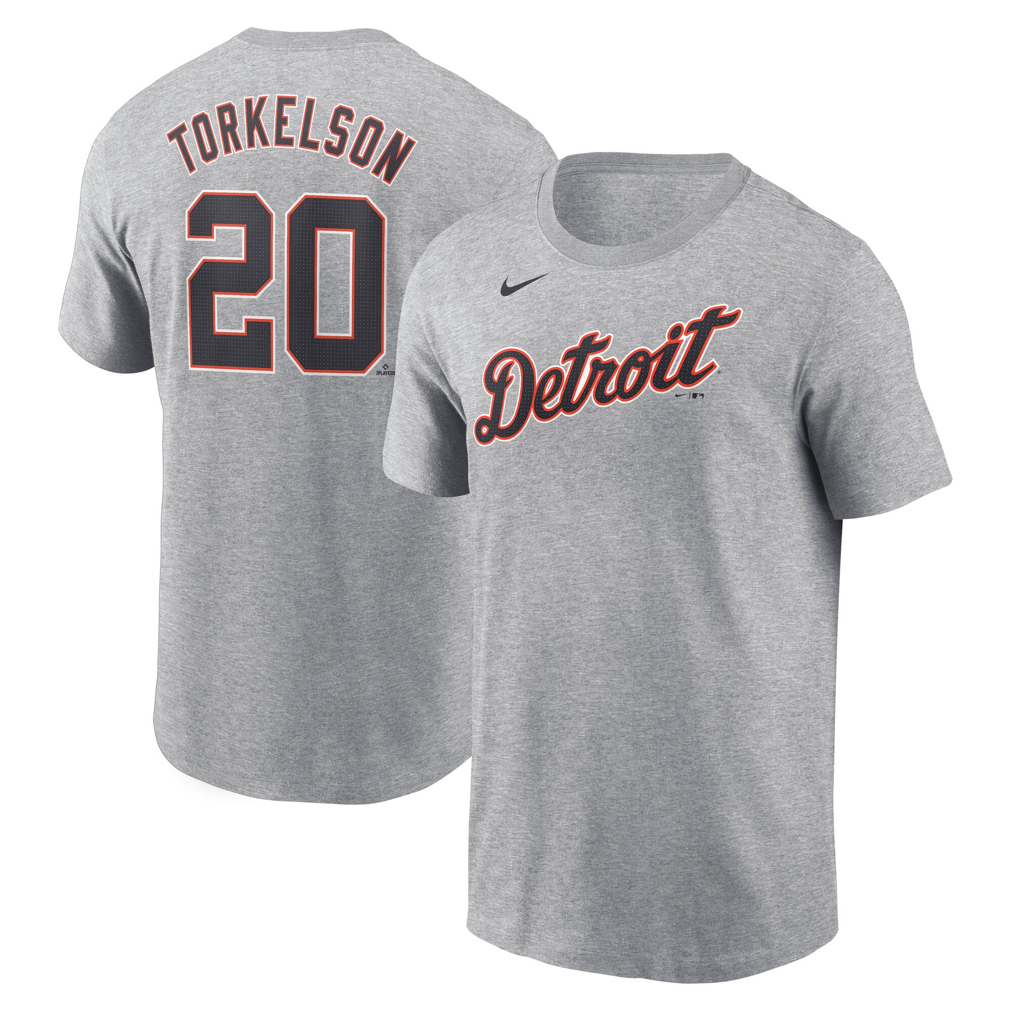 Men's Nike Spencer Torkelson Gray Detroit Tigers Fuse Name & Number T-Shirt
