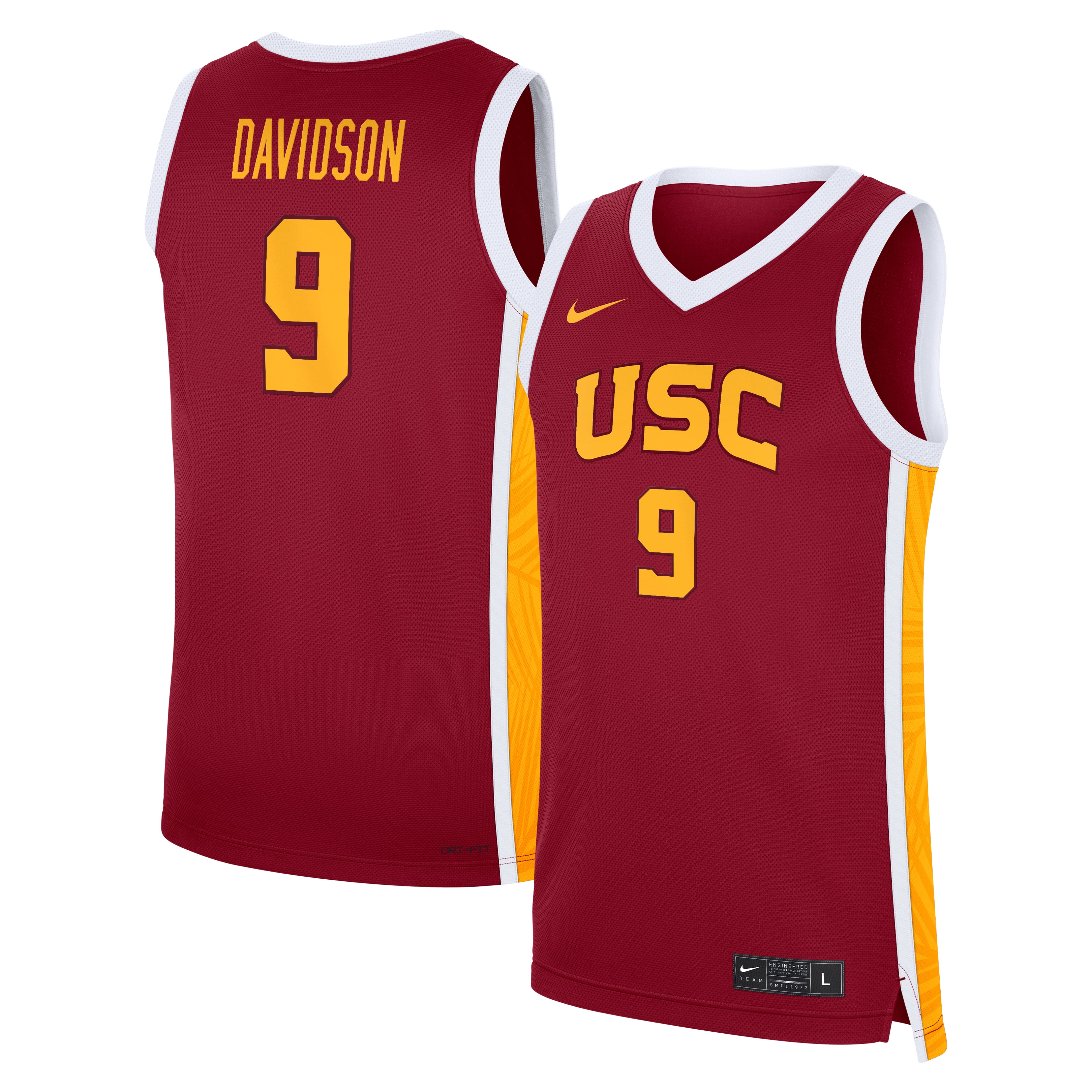 Men's Nike Jazzy Davidson Cardinal USC Trojans Road Replica Basketball Jersey