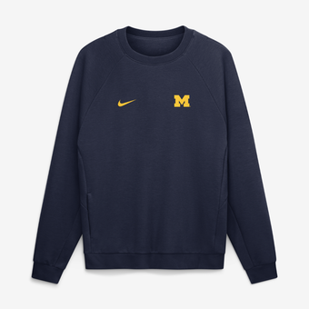 Men's Nike Navy Michigan Wolverines Premium Performance Raglan Dri-FIT Sweatshirt