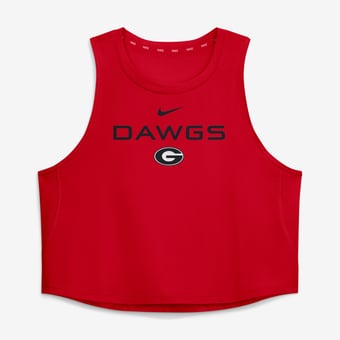 Women's Nike Red Georgia Bulldogs One Dri-FIT Cropped Tank Top