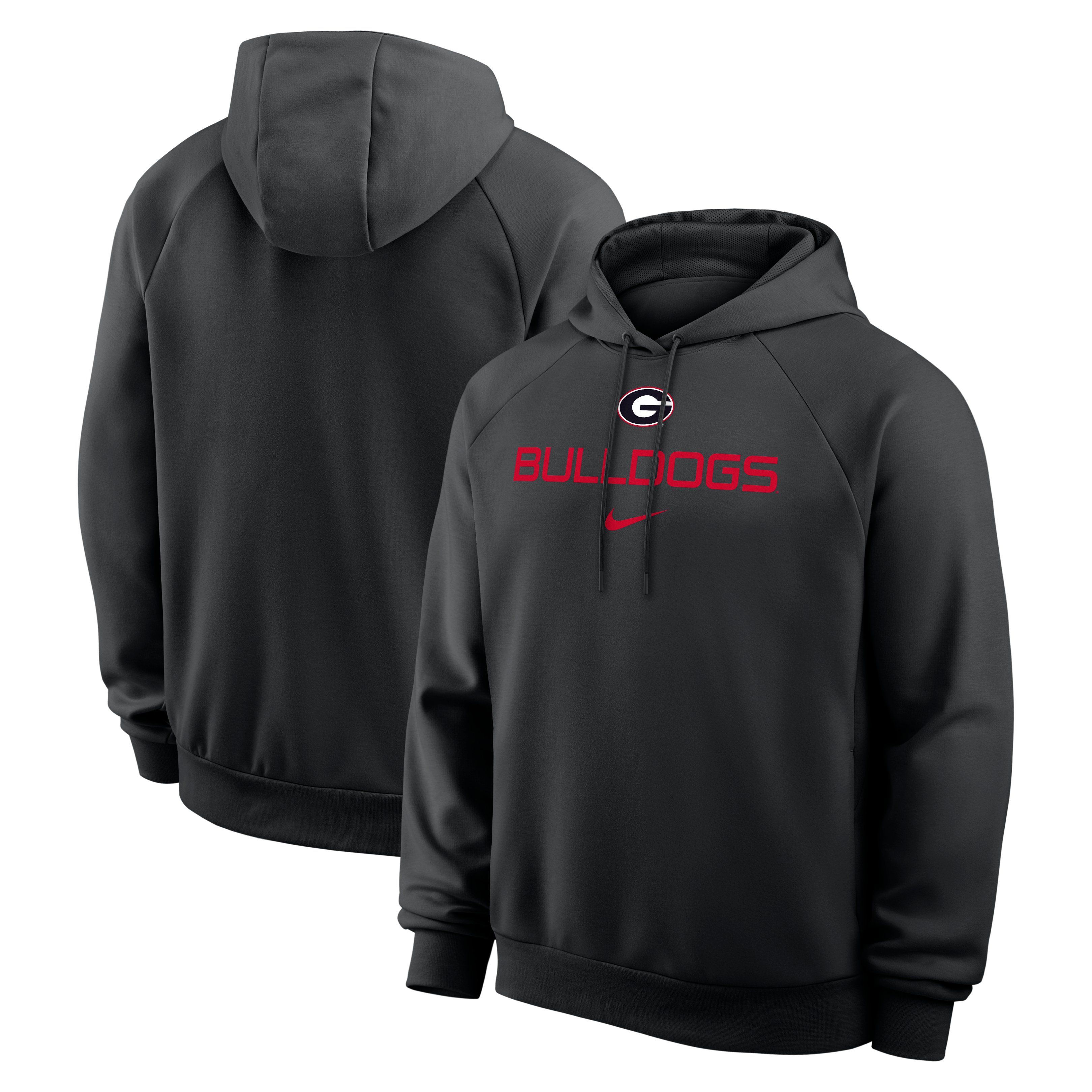 Men's Nike Black Georgia Bulldogs Premium Performance Raglan Dri-FIT Hoodie