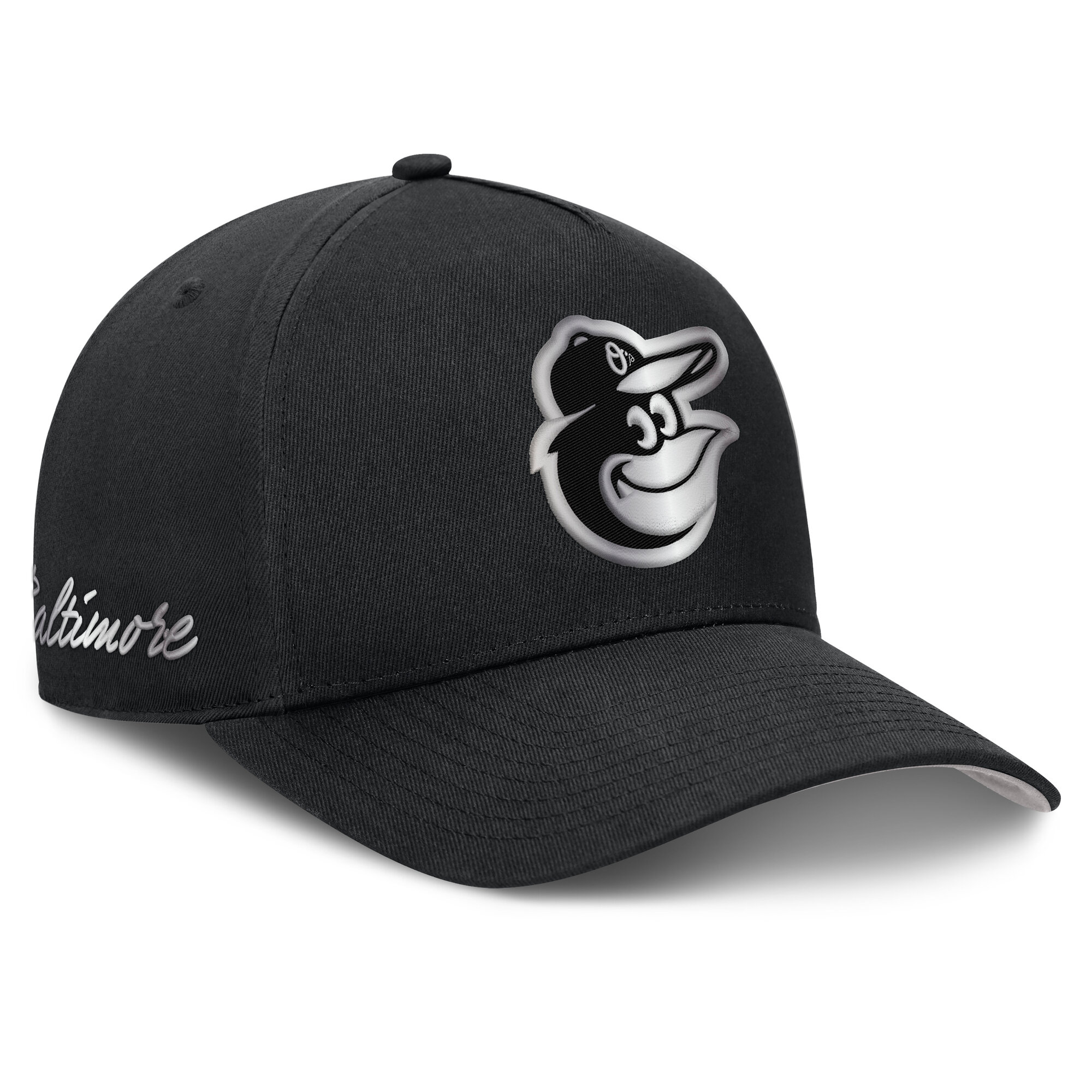 Men's Nike Black Baltimore Orioles Rise Dri-FIT A-Frame Adjustable Hat