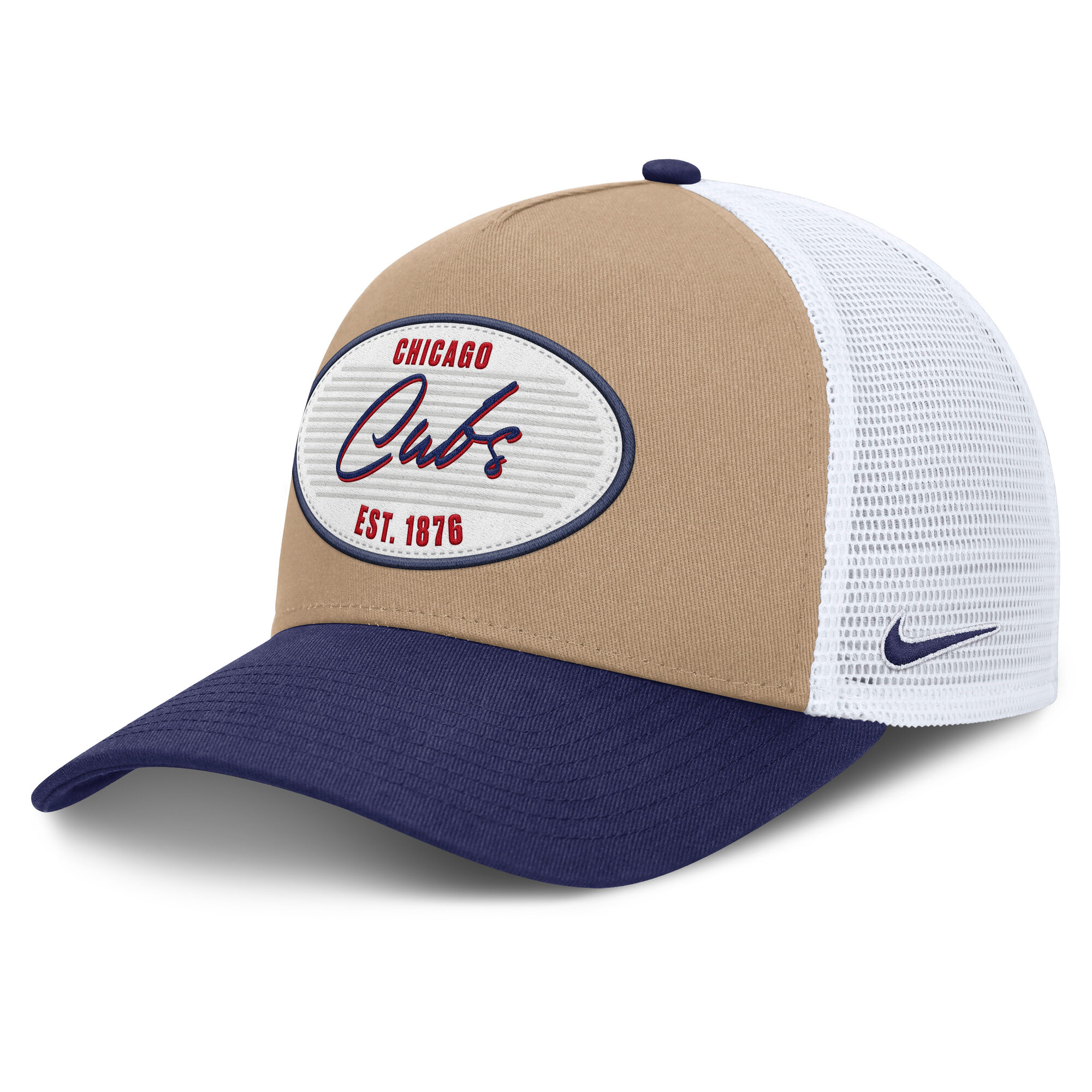 Men's Nike  Khaki/Royal Chicago Cubs Rise A-Frame Trucker Adjustable Hat