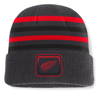 Men's Fanatics Black Detroit Red Wings Knurly Stripe Cuffed Knit Hat