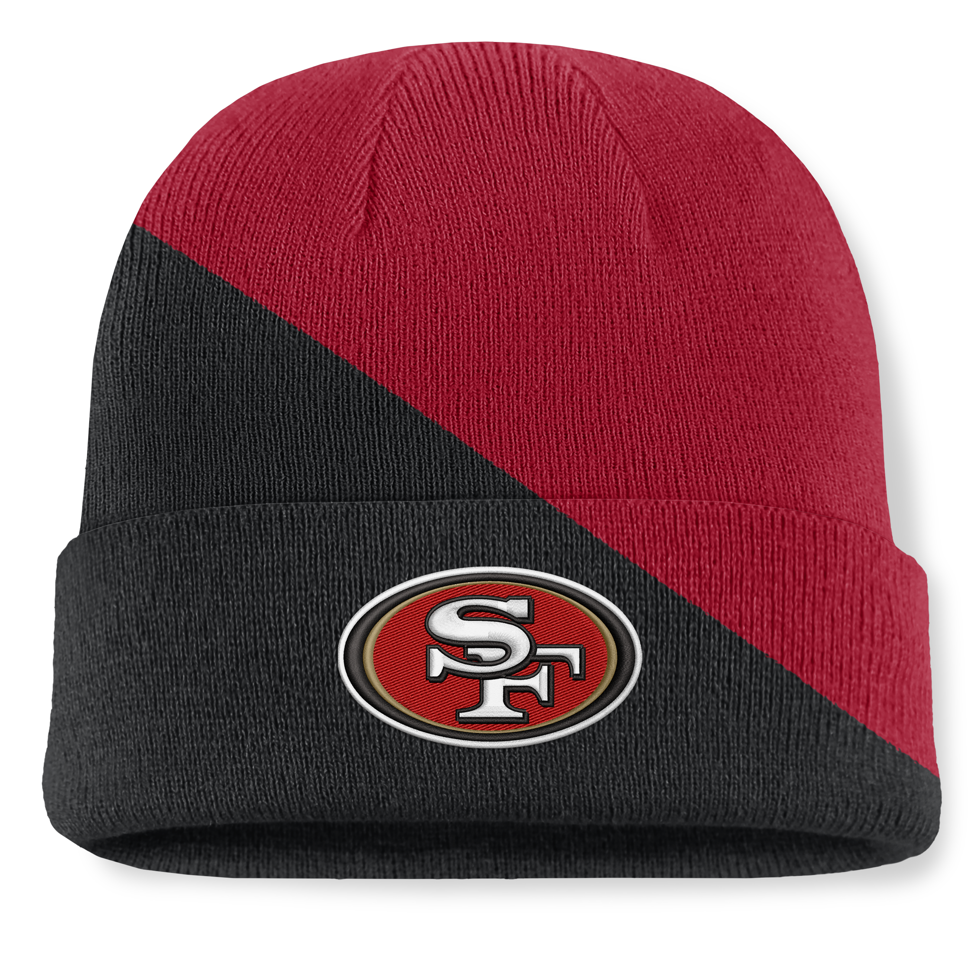 Men's Fanatics Scarlet/Black San Francisco 49ers Tilt Cuffed Knit Hat