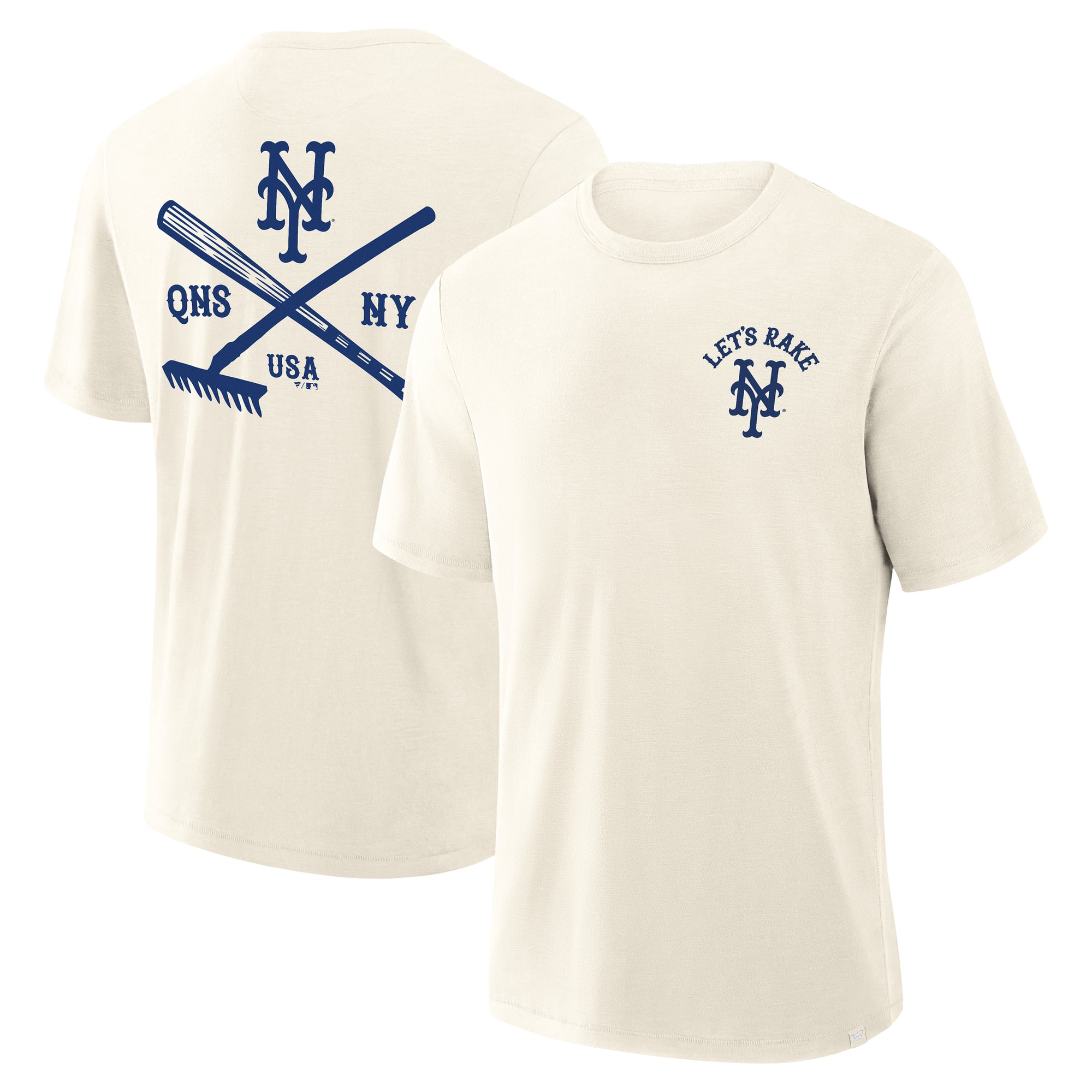 Men's Fanatics Cream New York Mets Nostalgia Stadium Slub T-Shirt