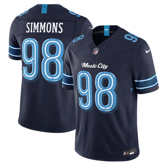 Men's Nike Jeffery Simmons Navy Tennessee Titans 2026 Rivalries Collection Stitched Limited Jersey