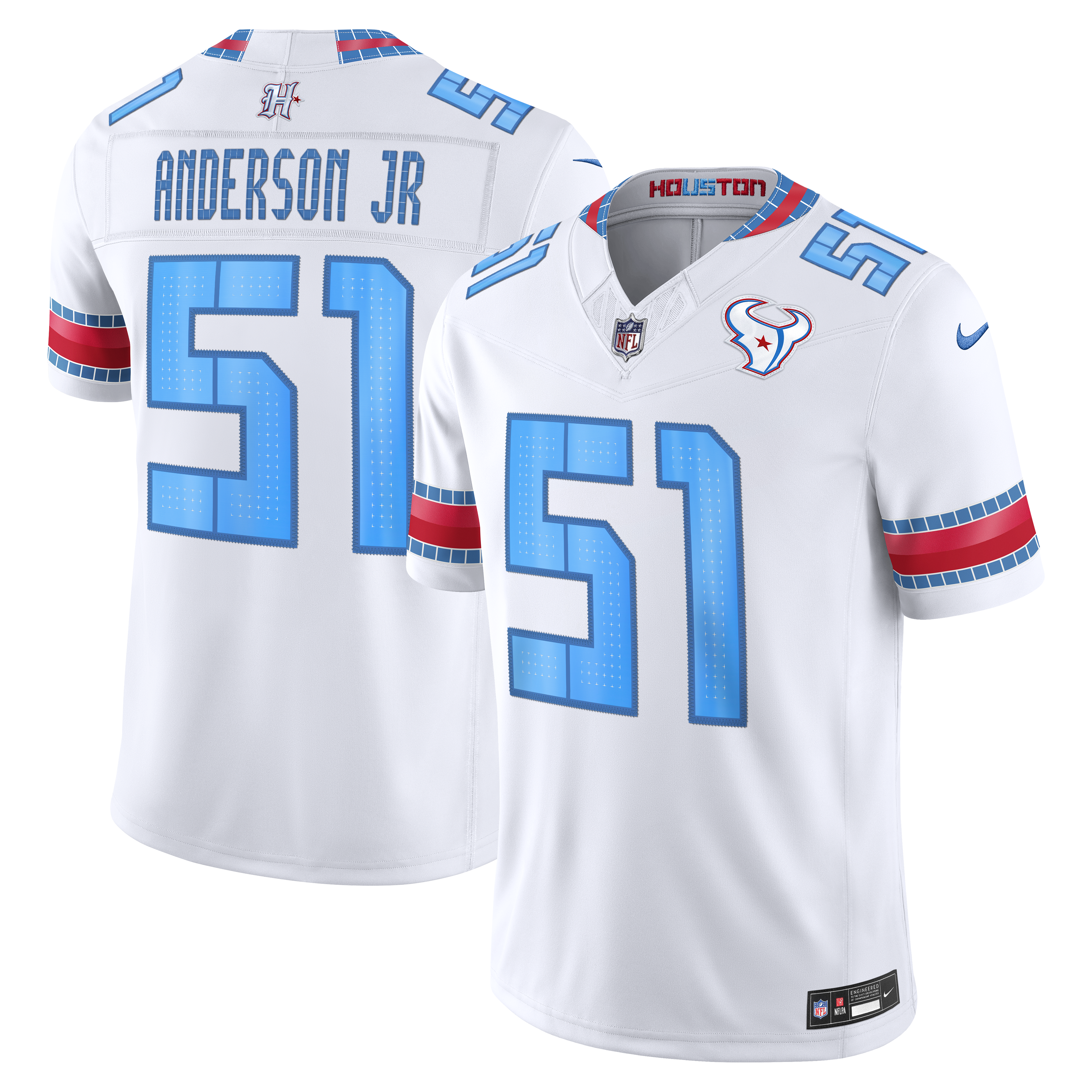 Men's Nike Will Anderson Jr. White Houston Texans 2026 Rivalries Collection Stitched Limited Jersey