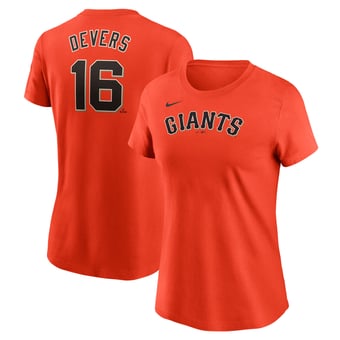 Women's Nike Rafael Devers Orange San Francisco Giants Name & Number T-Shirt