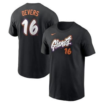 Men's Nike Rafael Devers Black San Francisco Giants 2025 City Connect Fuse Name & Number T-Shirt
