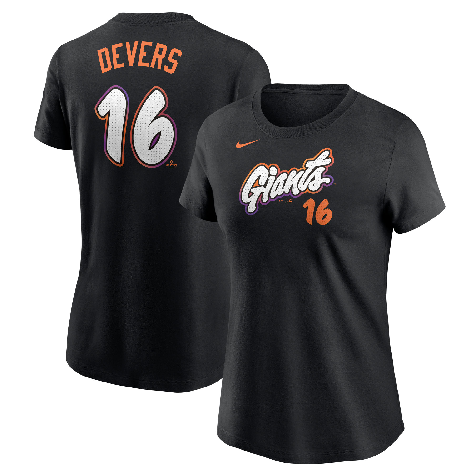 Women's Nike Rafael Devers Black San Francisco Giants 2025 City Connect Fuse Name & Number T-Shirt