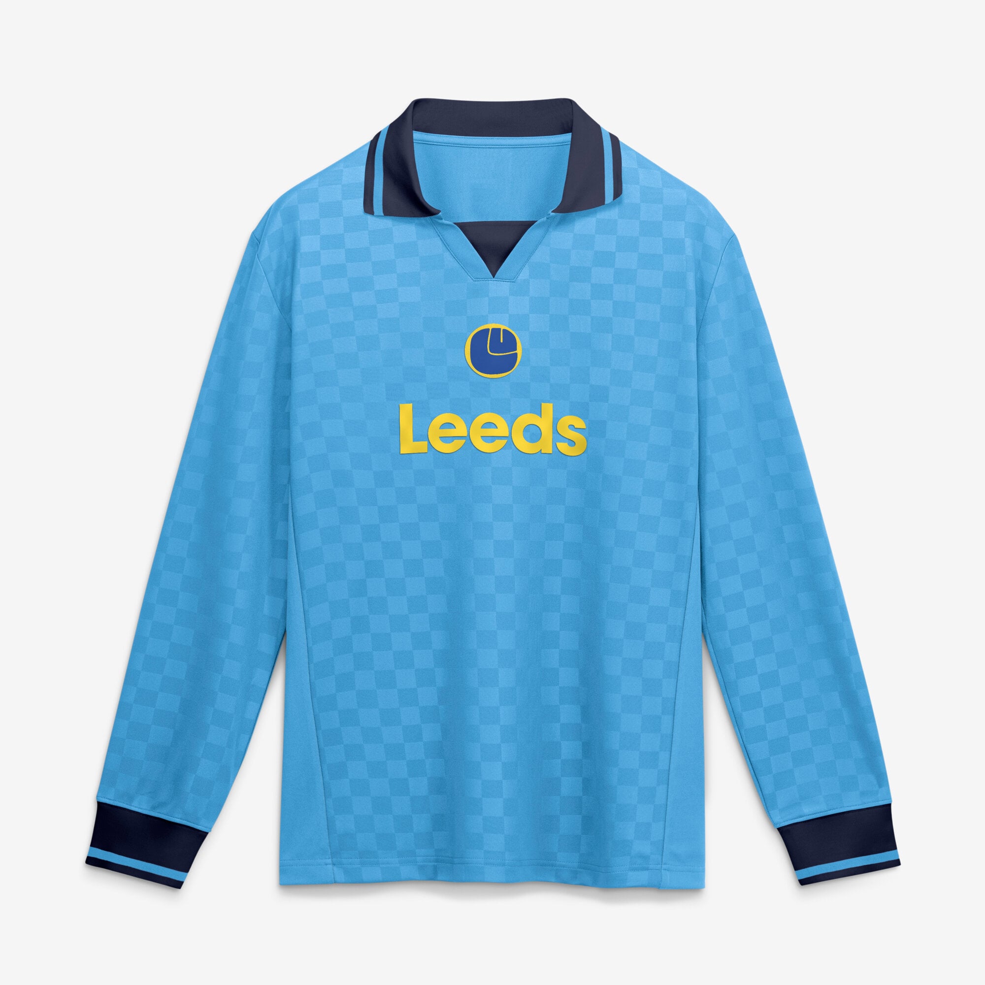 Men's Fanatics Light Blue Leeds United Oversized Long Sleeve Polo Jersey