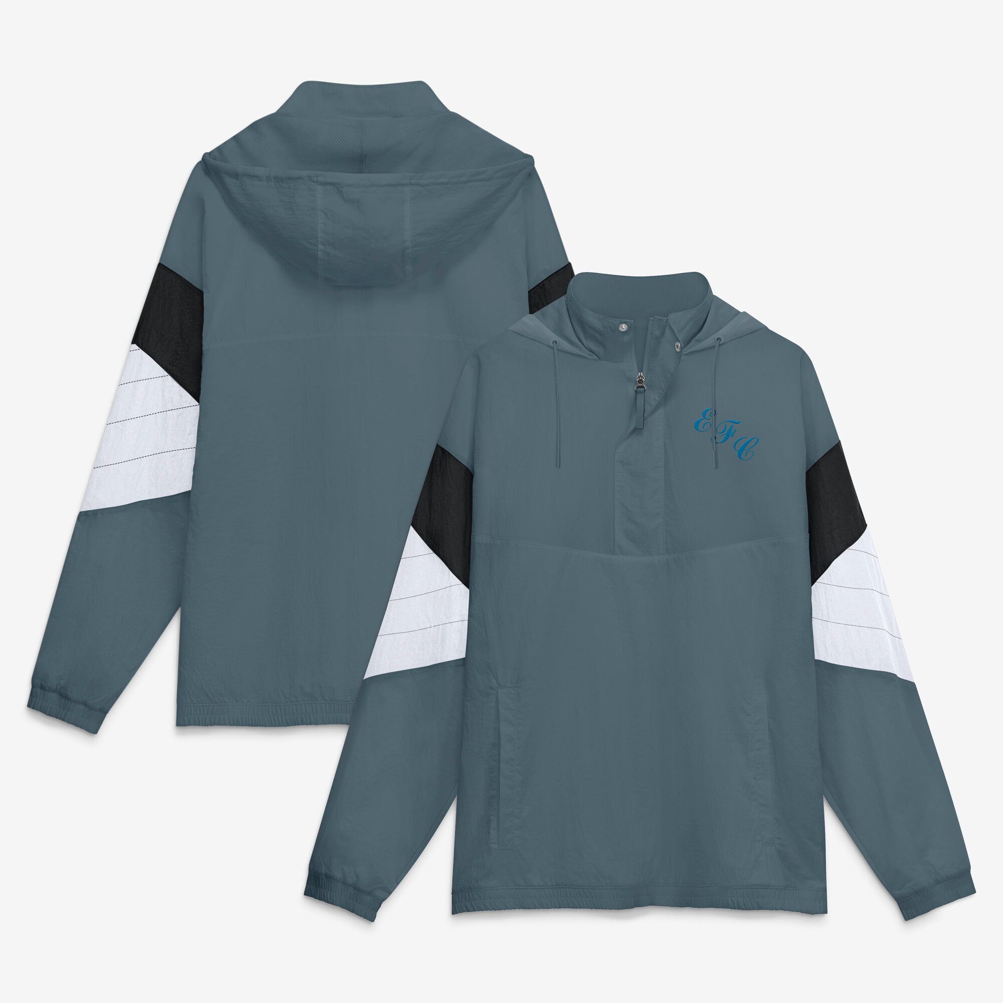 Men's Fanatics Gray Everton Hooded Quarter-Zip Track Jacket