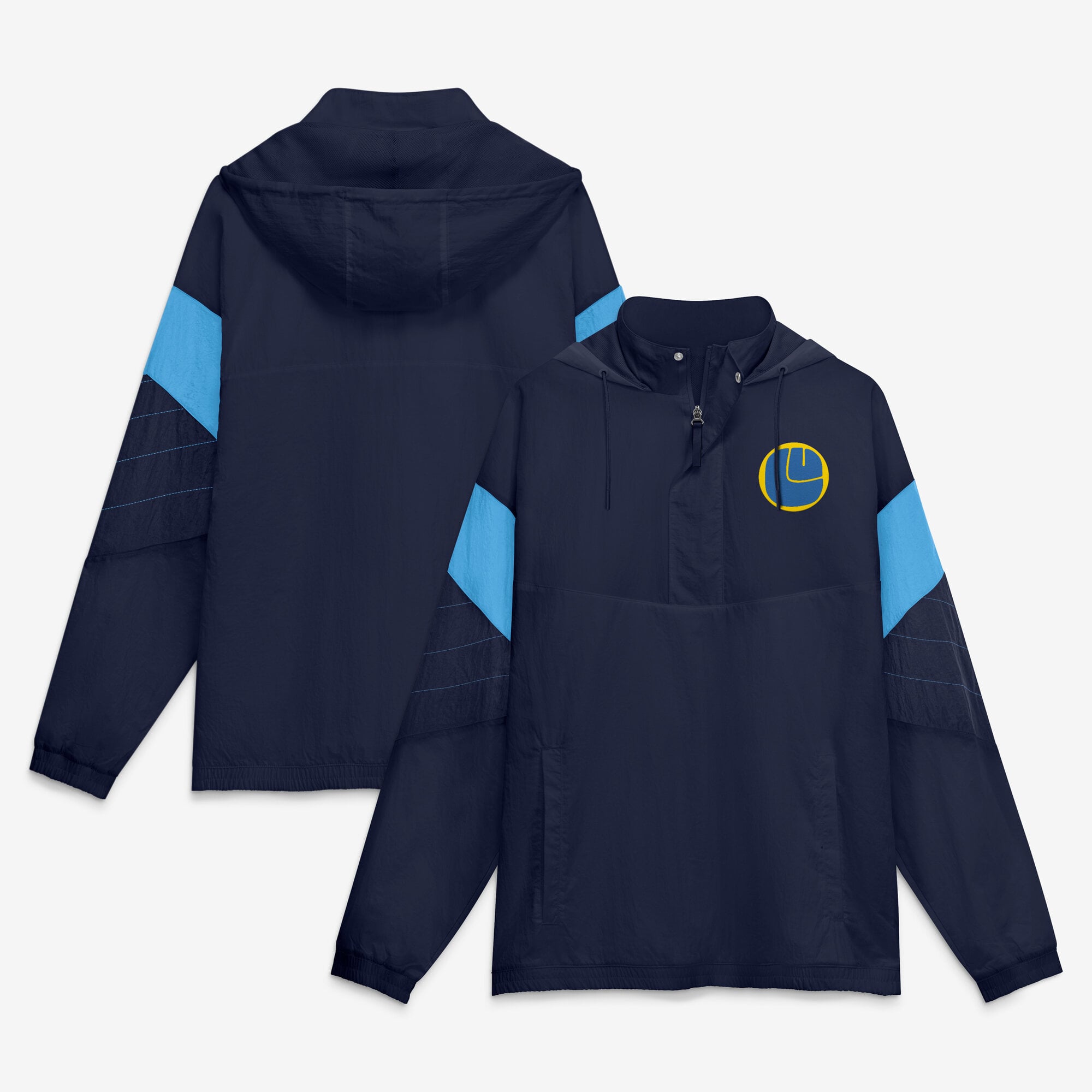 Men's Fanatics Navy Leeds United Hooded Quarter-Zip Track Jacket