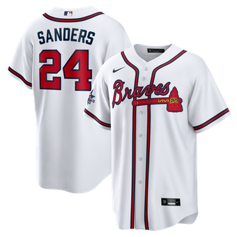 Men's Nike Deion Sanders White Atlanta Braves Home Retired Player Replica Jersey