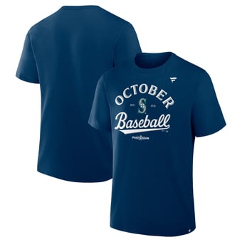 Men's Fanatics Navy Seattle Mariners 2025 MLB Postseason Locker Room T-Shirt