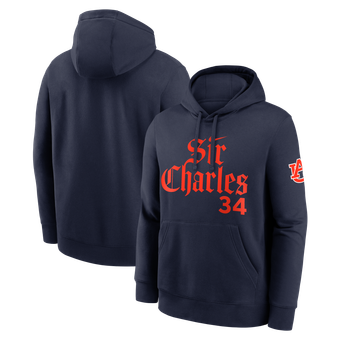 Men's Nike Charles Barkley Navy Auburn Tigers  Name & Number Club Fleece Hoodie