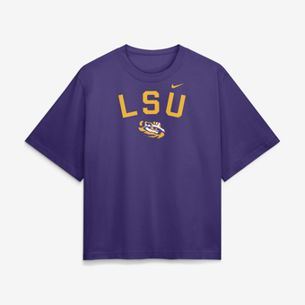 Women's Nike  Purple LSU Tigers Arch Logo Boxy T-Shirt