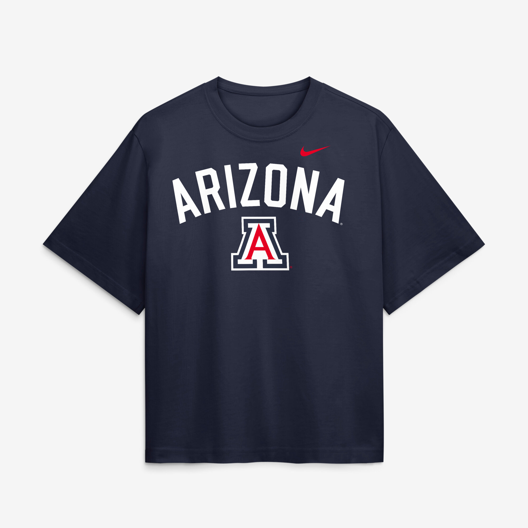 Women's Nike  Navy Arizona Wildcats Arch Logo Boxy T-Shirt