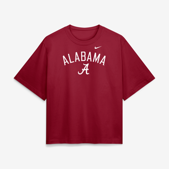 Women's Nike  Crimson Alabama Crimson Tide Arch Logo Boxy T-Shirt
