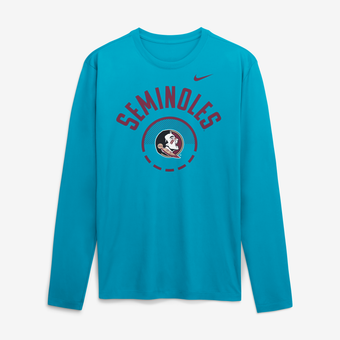 Men's Nike Turquoise Florida State Seminoles 2026 Courtside Basketball Shootaround Legend Dri-FIT Long Sleeve T-Shirt