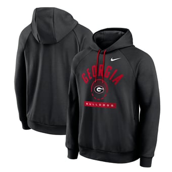 Men's Nike  Black Georgia Bulldogs Courtside Practice Dri-FIT Raglan Fleece Hoodie