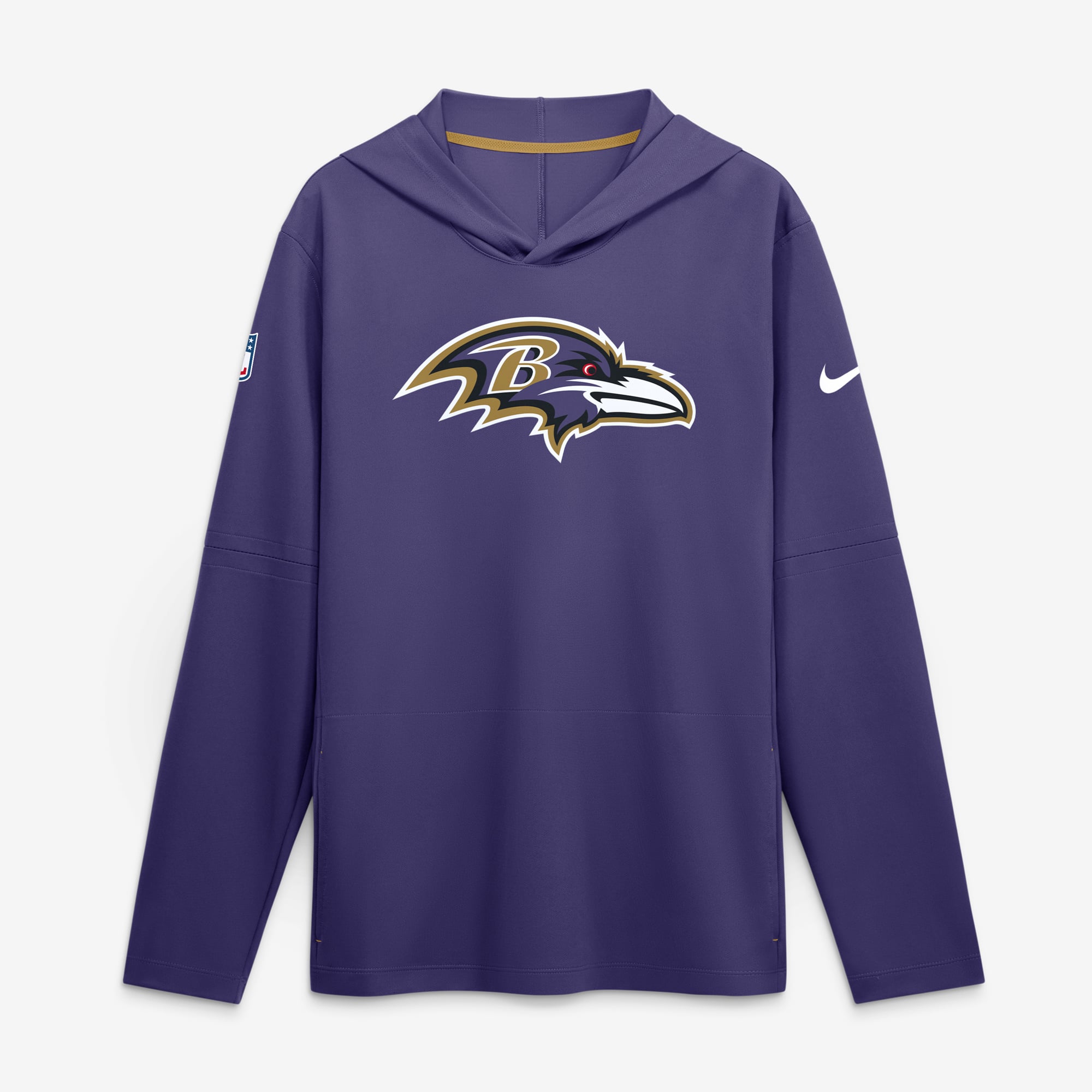 Men's Nike Purple Baltimore Ravens Sideline Dri-FIT Long Sleeve Hooded T-Shirt