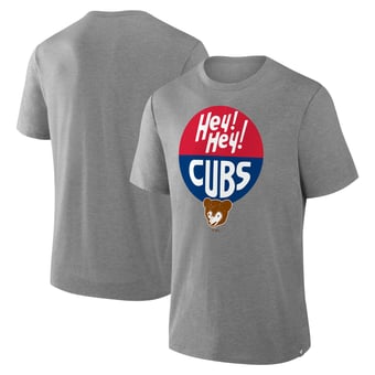 Men's Fanatics Heather Gray Chicago Cubs Tribute IYKYK Tri-Blend T-Shirt