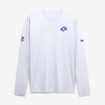 Men's Nike Los Angeles Rams Fearsome White Legend Small Logo Dri-FIT Long Sleeve T-Shirt
