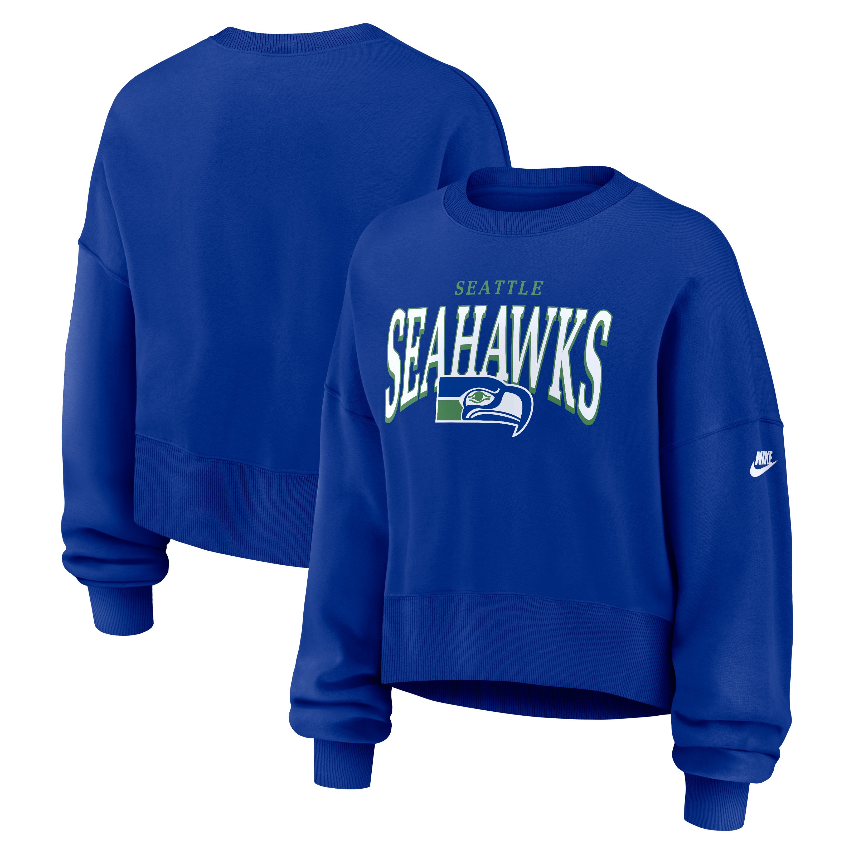 Women's Nike  Royal Seattle Seahawks Oversized Phoenix Fleece Sweatshirt